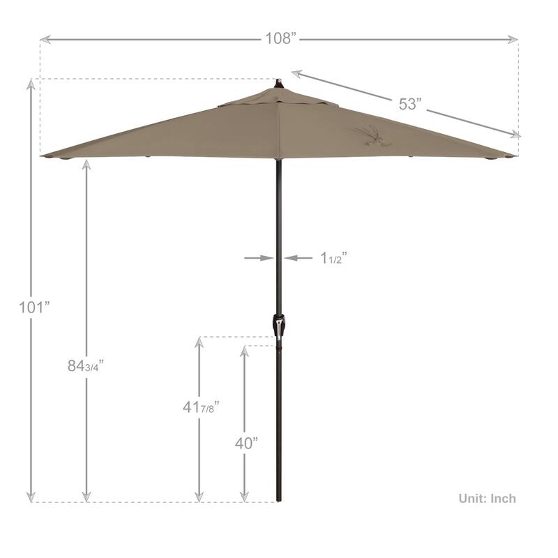 North Bend 9-foot Round Auto-tilt, Bronze Finish, Sunbrella Patio Umbrella by Havenside Home