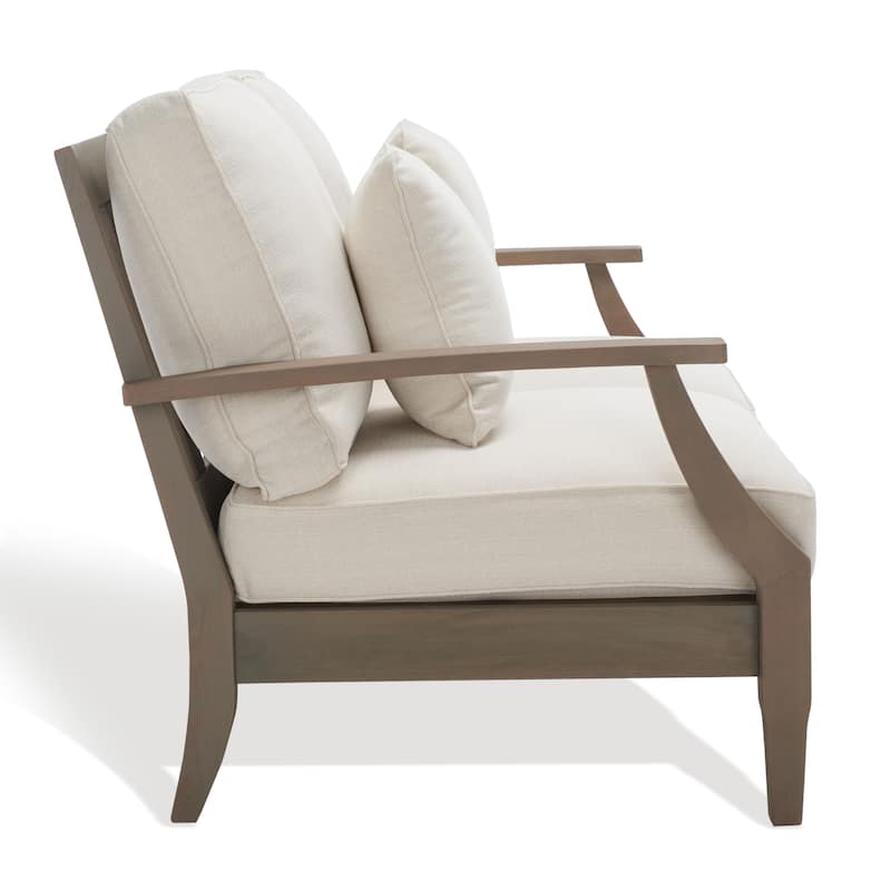 SAFAVIEH Couture Martinique Wood Patio Loveseat - 56"W x 35"D x 32"H