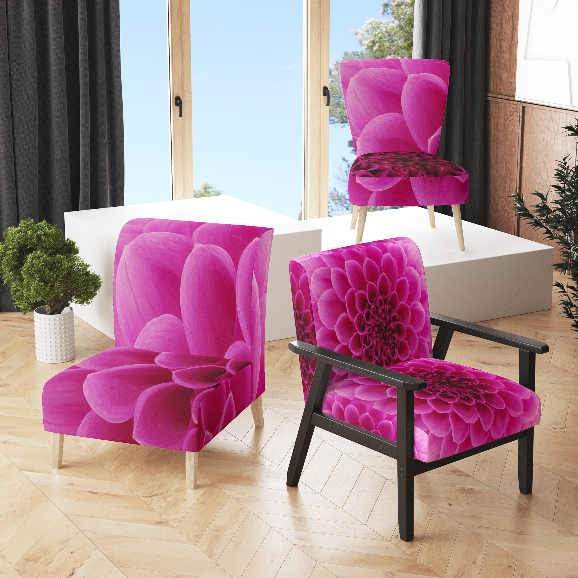 Light pink top accent chair