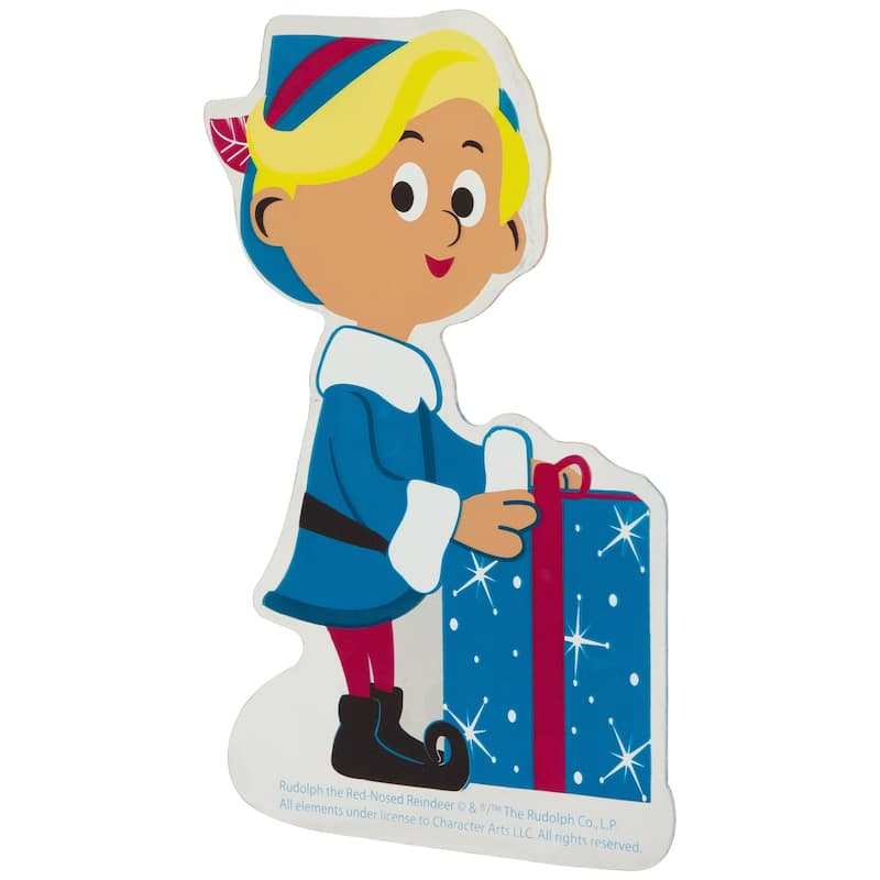 7" Hermey Christmas Present Double Sided Gel Window Cling Decoration