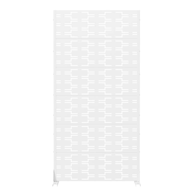 72" H×47"W Dovelina Black Outdoor Freestanding Metal Privacy Screen Decorative Garden Fence