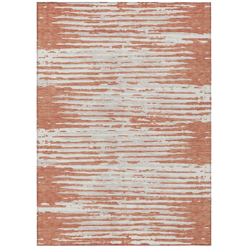 Machine Washable Indoor/ Outdoor Chantille Abstract Ombre Rug