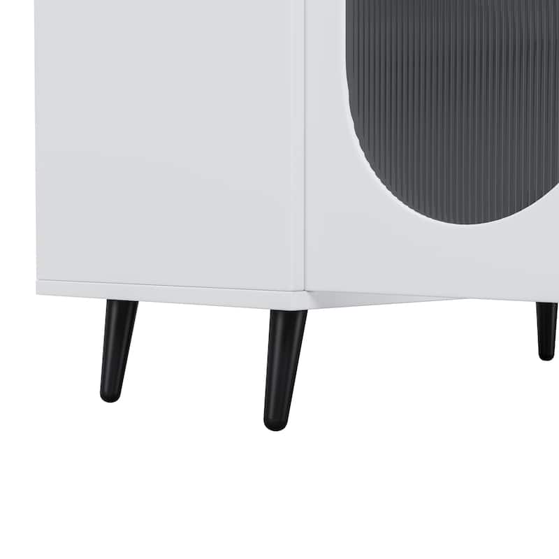 Modern Storage Cabinet with Acrylic Doors and Adjustable Shelves for Living Room