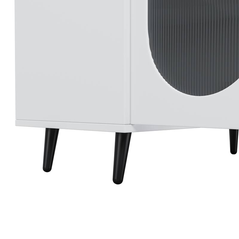 Sleek Modern Sideboard with Acrylic Doors & Adjustable Shelves for Kitchen, Dining Room & Office Storage