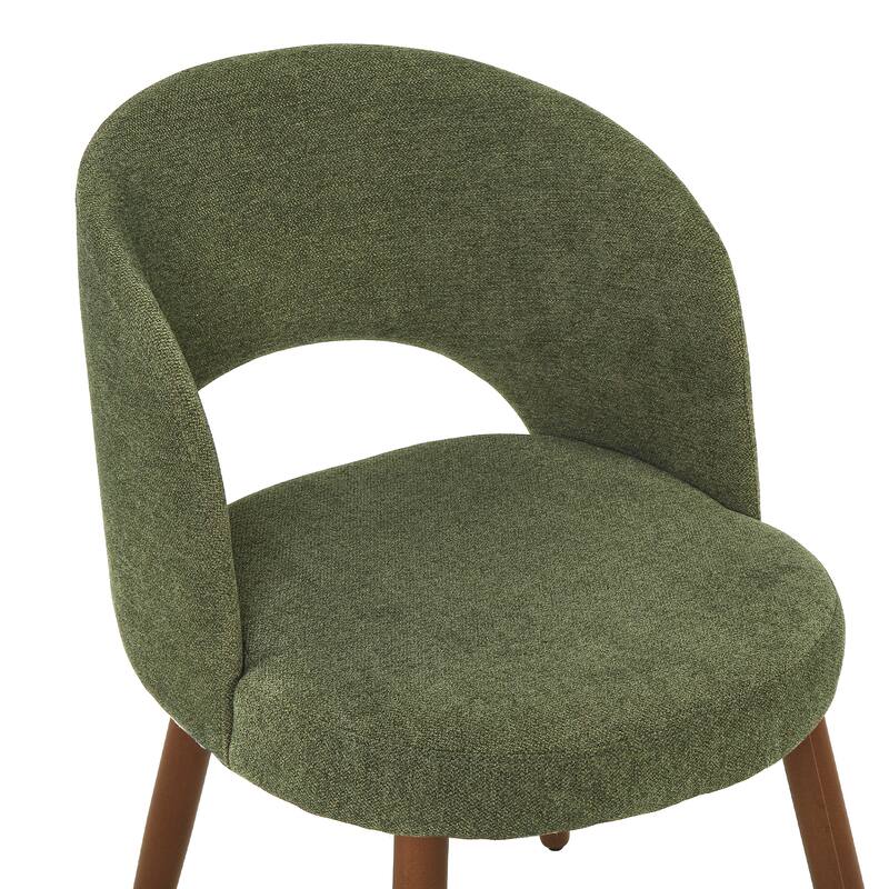 Linen Dining Chairs Set of 2/4/6 with Solid Wood Legs, Modern Kitchen Chairs with Lumbar Pillow for Dining Room Beige