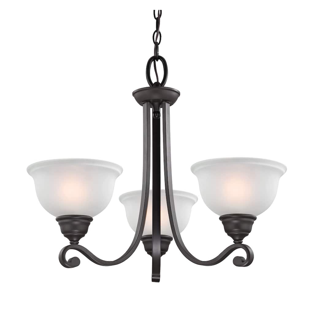 Hamilton 25-inch Wide 3-Light Chandelier in Brushed Nickel with White Glass