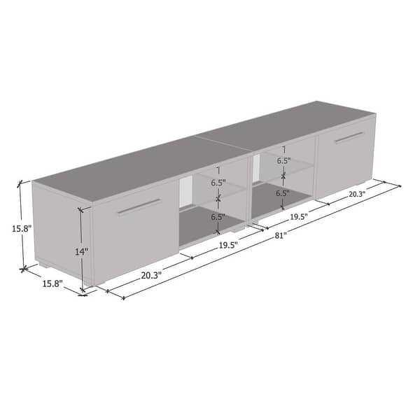 dimension image slide 1 of 4, Moon Matte Gloss TV Stand with 16 Color LED Lights