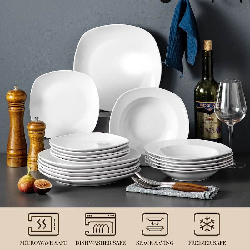 MALACASA Porcelain Modern Dinnerware Set