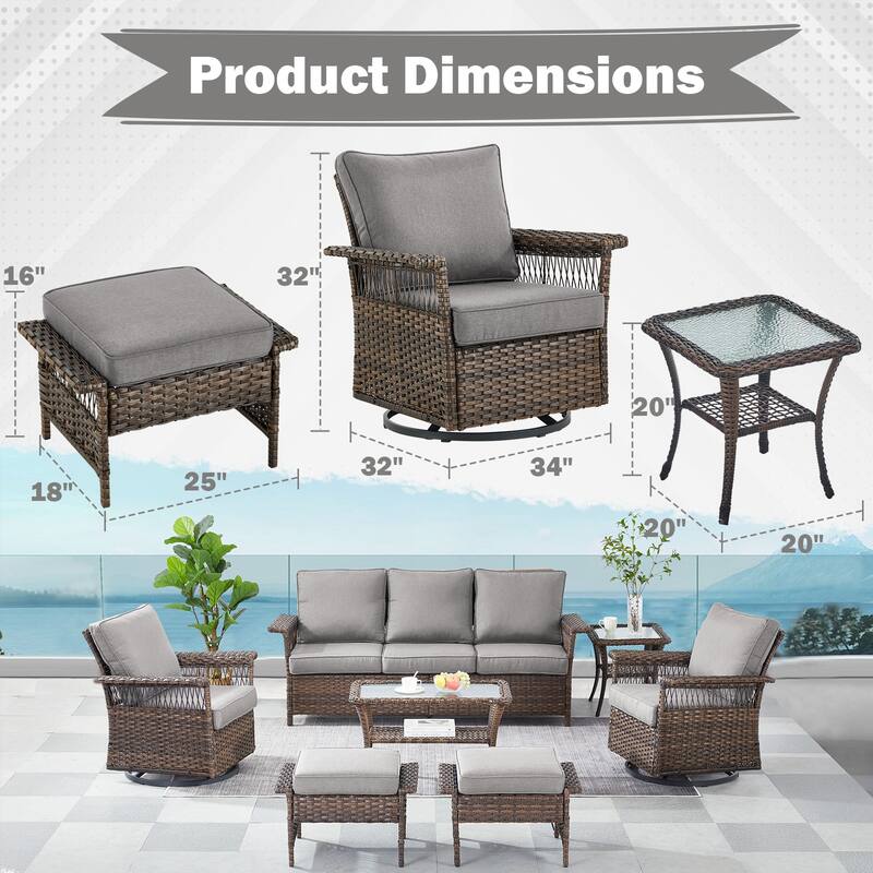 Outdoor Glider Chair with Soft Cushion