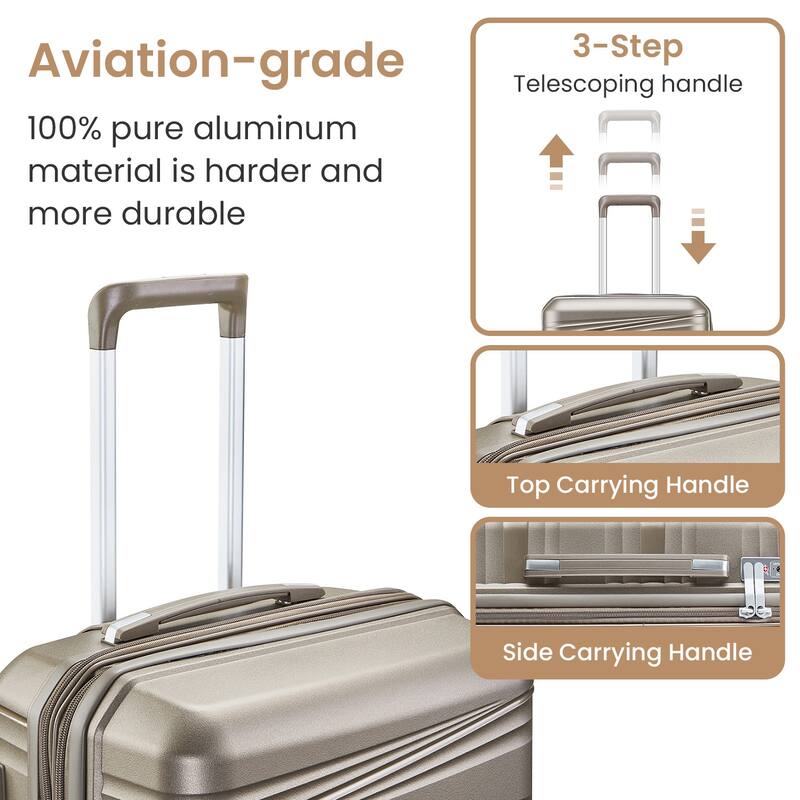Luggage Sets 4 Piece with Spinner Wheel, Hardside Suitcase Set with TSA Lock, Expandable Luggage for Men and Women Travel