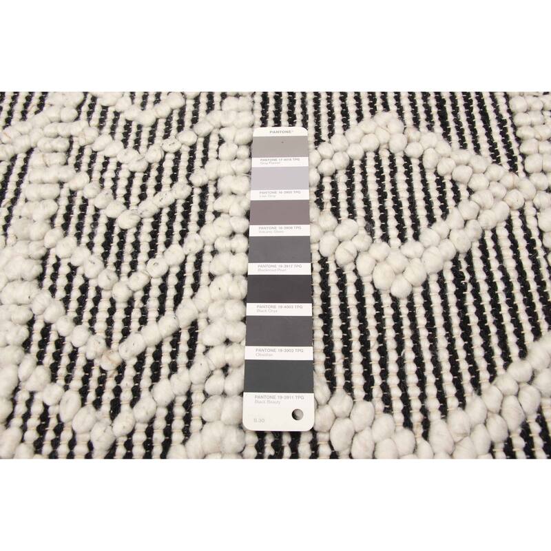 ECARPETGALLERY Braid weave Sienna Black Wool Rug - 4'11 x 8'3