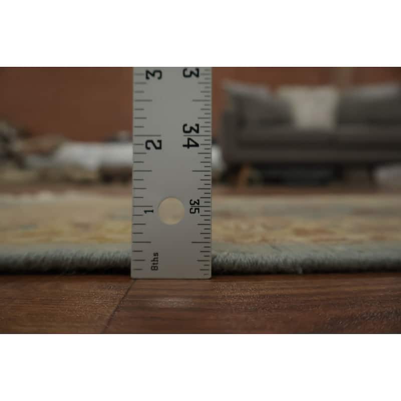 Hand Knotted Oriental 100% Wool Carpet Traditional All-Over Navy Blue & Blues Ziegler Area Rug - 4' 0'' X 2' 0''