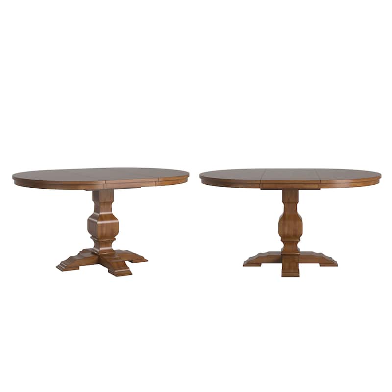 Ronda Two-Tone Oval Solid Wood Top Extending Dining Table - Oak