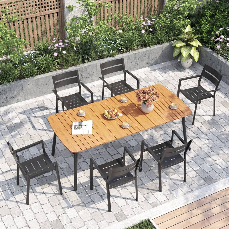 VredHom Outdoor Rectangular Aluminum Dining Table