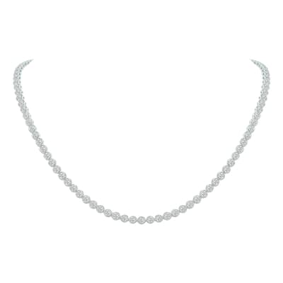 Marquee 10 Carat TW Round Lab Grown Diamond Bezel Set Necklace in 14K White Gold