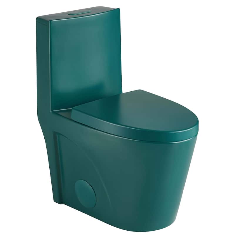 Fine Fixtures Dual-Flush Elongated One-Piece Toilet with High Efficiency Flush