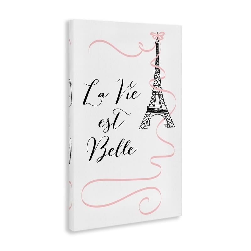 Stupell Life Is Beautiful French Phrase Canvas Wall Art Design By Martina Pavlova