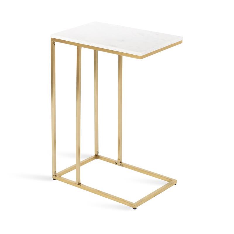 Kate and Laurel Lockhardt Accent Table - 19x13x27 - White/Gold