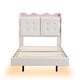preview thumbnail 13 of 32, Twin Upholstered Platform Bed with LED Lights & Storage