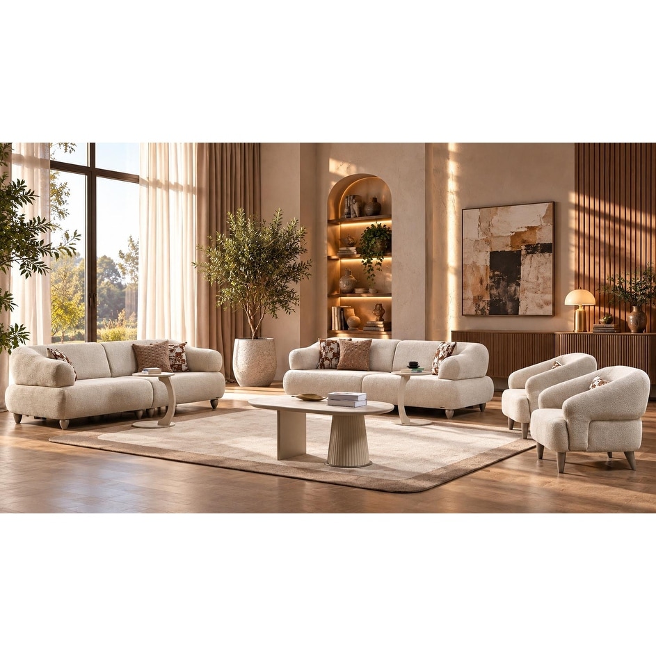 Stonefall 4 Pieces Living Room Sets 2 Sofa 2 Chair