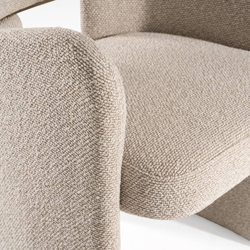 Modrest Ashley Modern Beige Fabric & Brushed Brass Dining Chair