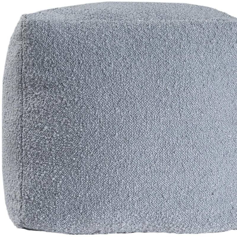 HomeRoots 18" Blue Boucle Pouf Ottoman