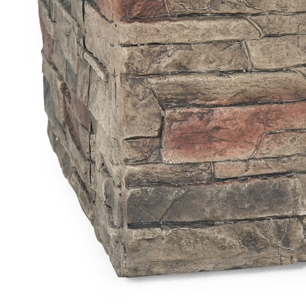 Hoonah 32inch Outdoor Square Liquid Propane Fire Pit with Lava Rocks