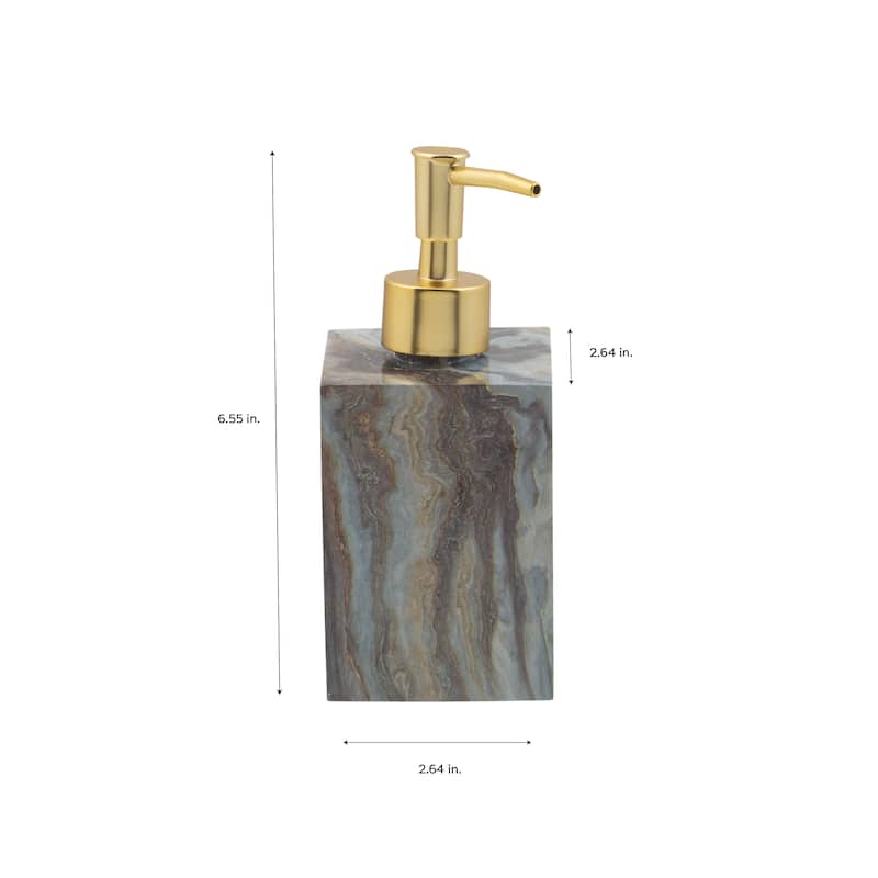 Elle Décor Square Soap Dispenser in Agate - 2.64" x 2.6" x 6.85"