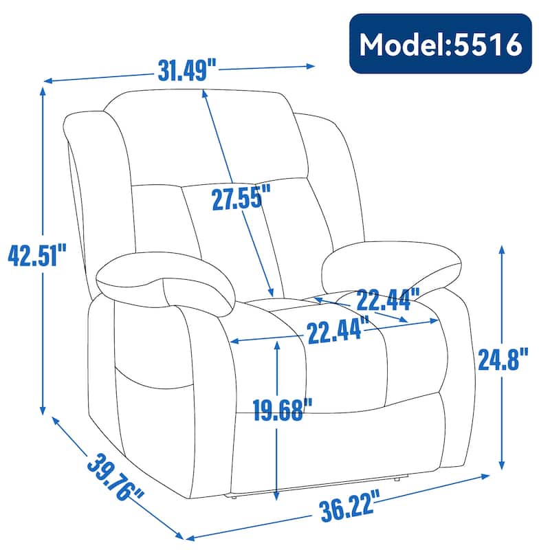 Power Lift Recliner Chair with 8-Point Vibration Massage
