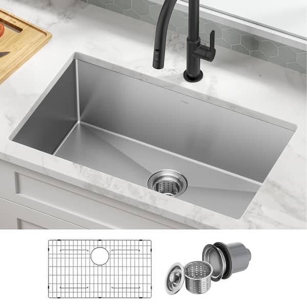 slide 1 of 161, KRAUS Standart PRO Undermount Single Bowl Stainless Steel Kitchen Sink
