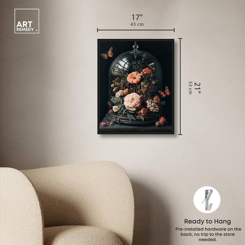 Bell Jar Garden I Canvas by Art Remedy