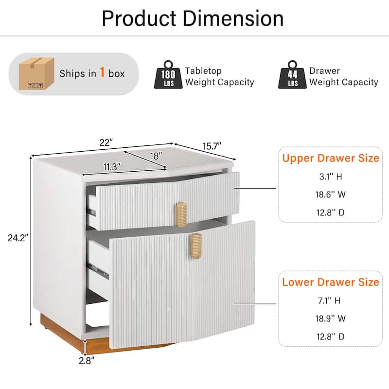Christopher Knight Home - Silvio Nightstand with Manufactured Wood and Prism Silhouette
