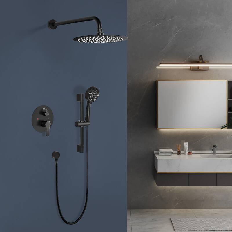 Topcraft 10-Inch Rainfall Complete Shower System with Handheld Showerhead