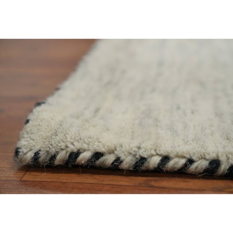 Hand Knotted Oriental 100% Wool Carpet Tribal Animal Pictorial Beige & Ivories Gabbeh Area Rug - 9' 9'' X 10' 0''