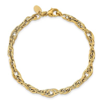 Curata 4.5mm 14k Gold Polished Link Bracelet 7.5 Inch