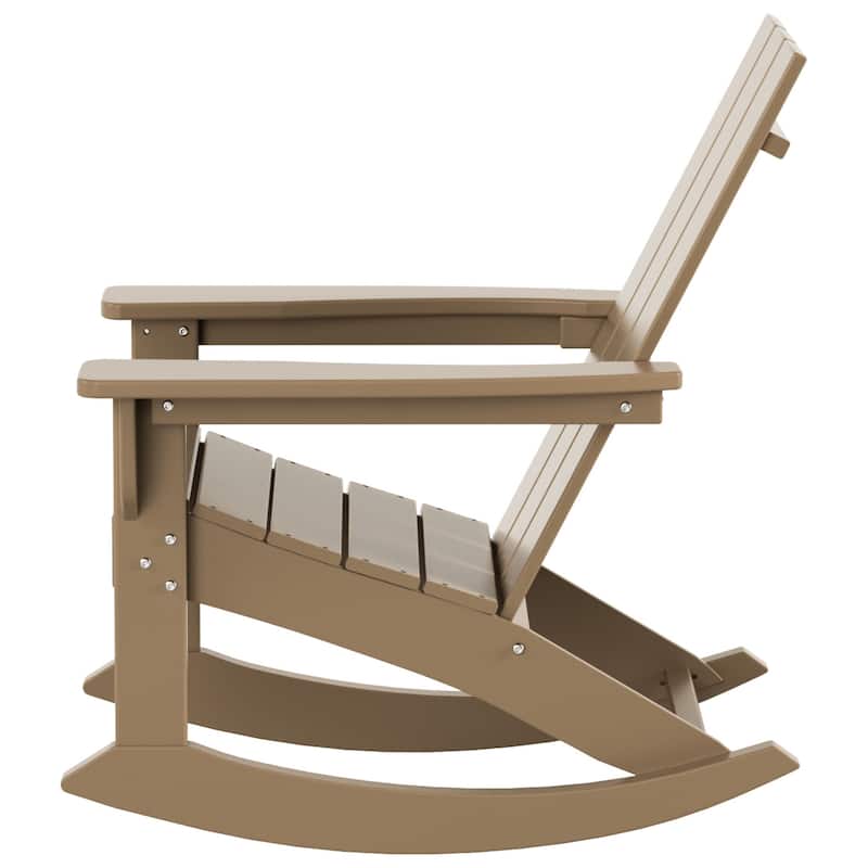 Shoreside Modern Eco-Friendly All Weather Poly Adirondack Rocking Chairs (Set of 2)