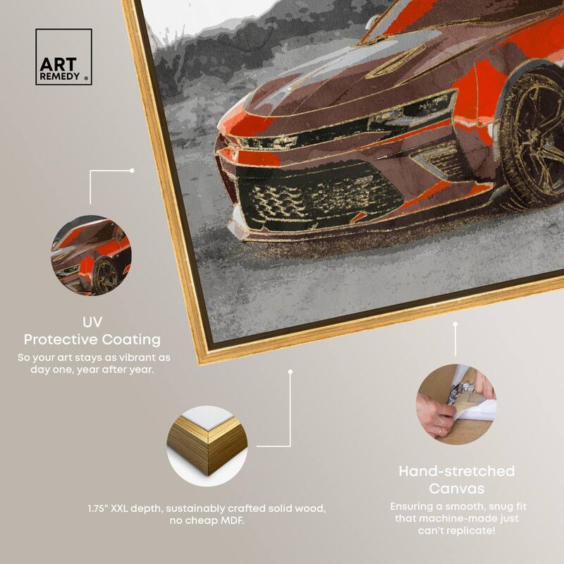 Red Sports Car Canvas by Art Remedy