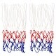 preview thumbnail 1 of 5, 2Pcs 18.5" PP Basketball Hoop Net Replacement Outdoor, White Red Blue