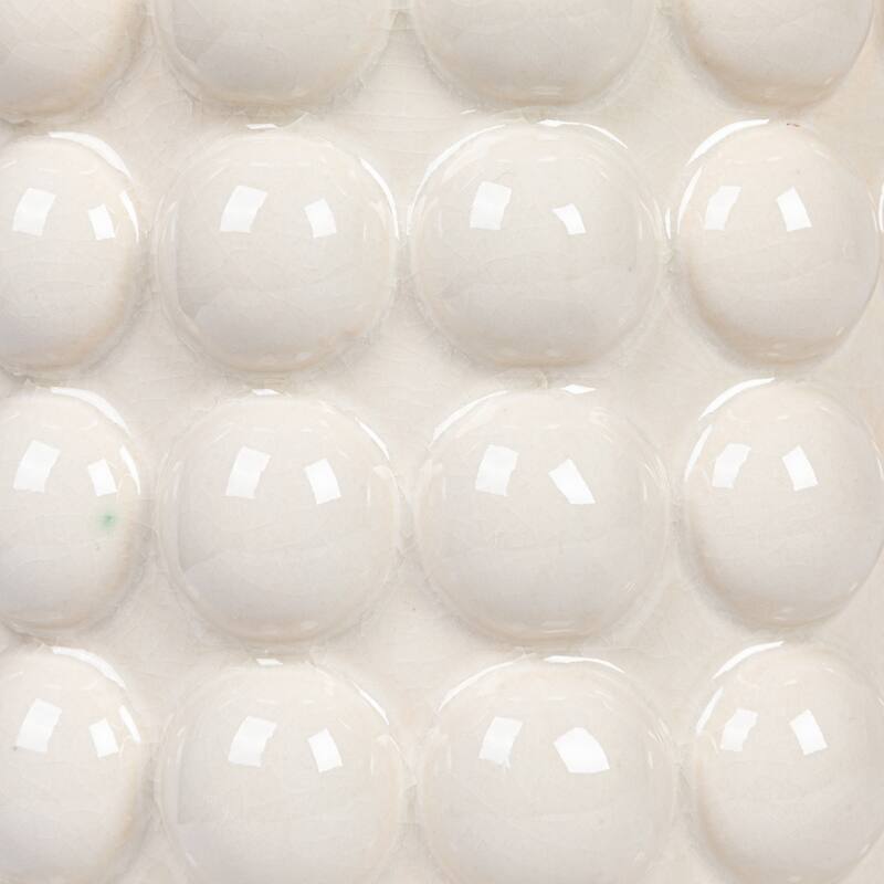 Stoneware Canister with Raised Dots and Lid