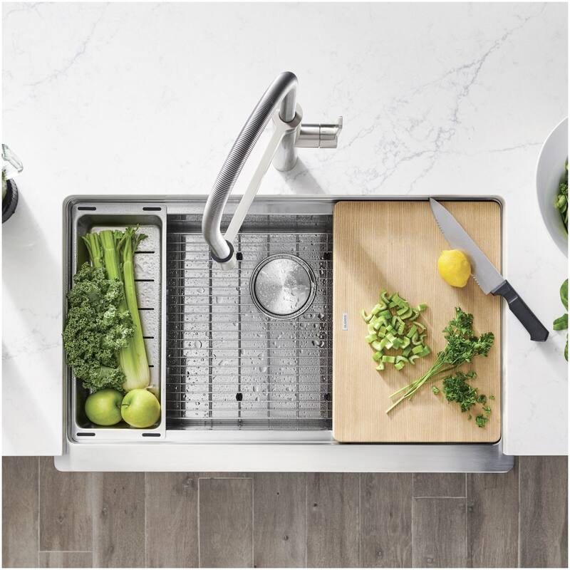 Blanco Quatrus 33" Farmhouse Single Basin Stainless Steel Kitchen Sink