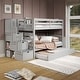 preview thumbnail 20 of 35, Taylor & Olive Trillium Twin over Twin Stairway Bunk Bed, Twin Trundle Grey
