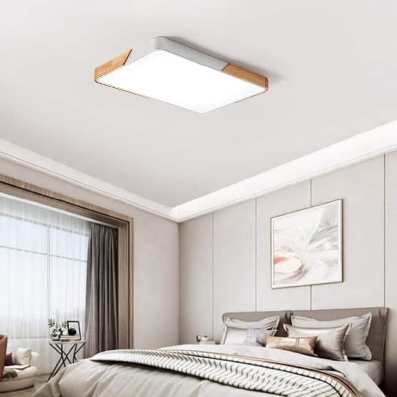Farmhouse Ultra-thin Rectangle Dimmable LED Flush Mount Light