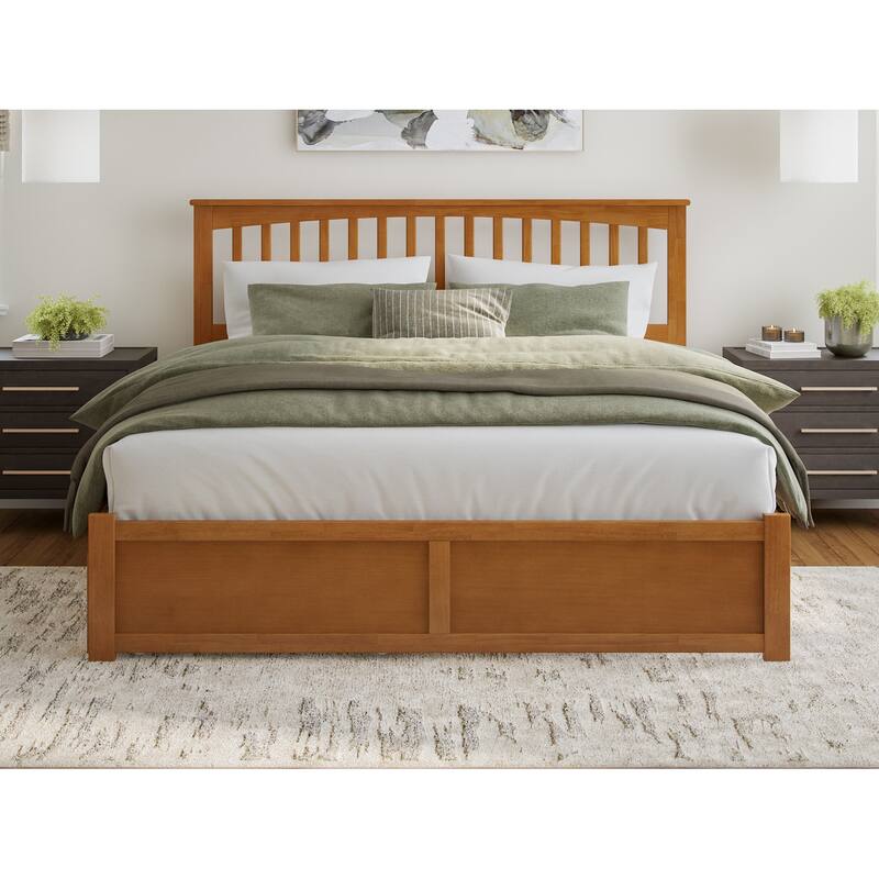Mission Platform Bed with Footboard and Twin XL Trundle