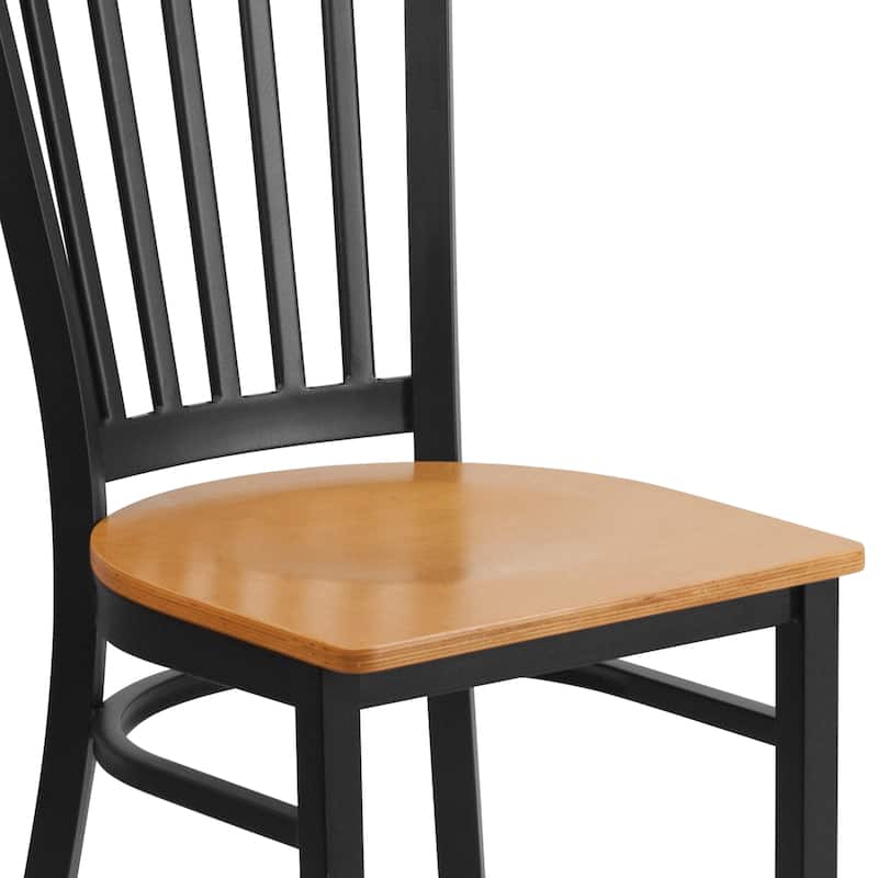 Vertical Back Metal Restaurant Chair - 17"W x 20.25"D x 34.25"H