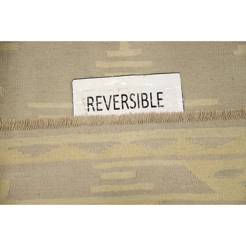 Hand Woven Oriental 100% Wool Carpet Southwestern Tribal Greys & Charcoal Kilim Area Rug - 4' 9'' X 3' 2''