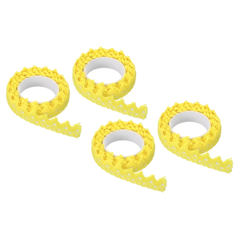 Lace Ribbon Self-Adhesive Lace Tape, 4 Rolls Cotton Masking Sticker