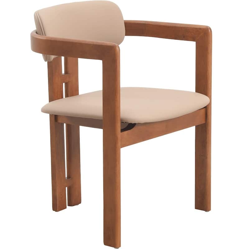 Velo Solid Wood Dining Chair Open Back Modern Accent Side Armchair - Taupe