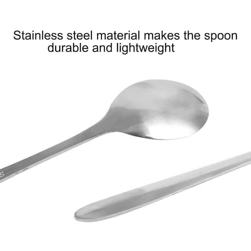 Stainless Steel Tea Coffee Dessert Stir Long Handle Spoon 18.7cm Length 5 PCS - Silver Tone