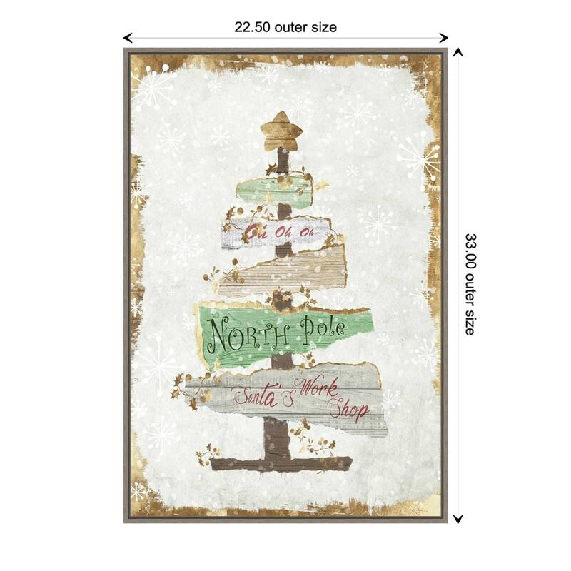 Golden Christmas Tree by PI Studio Framed Canvas Wall Art