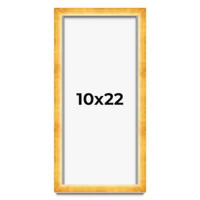 10x22 Shadow Box Frame Gold | 1.625 Inches Deep Real Wood Traditional
